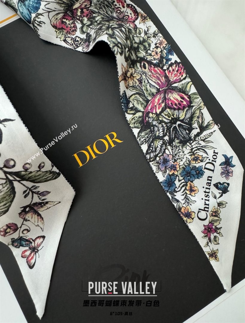 dior Off-White Multicolor Silk Twill Mexico Millefiori Mitzah Scarf 2024 (wtz-240301-03)