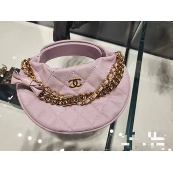 CHANEL HOOP TOP HANDLE BAG IN GRAINED LEATHER PINK 2024 (JIYUAN-240427-05)