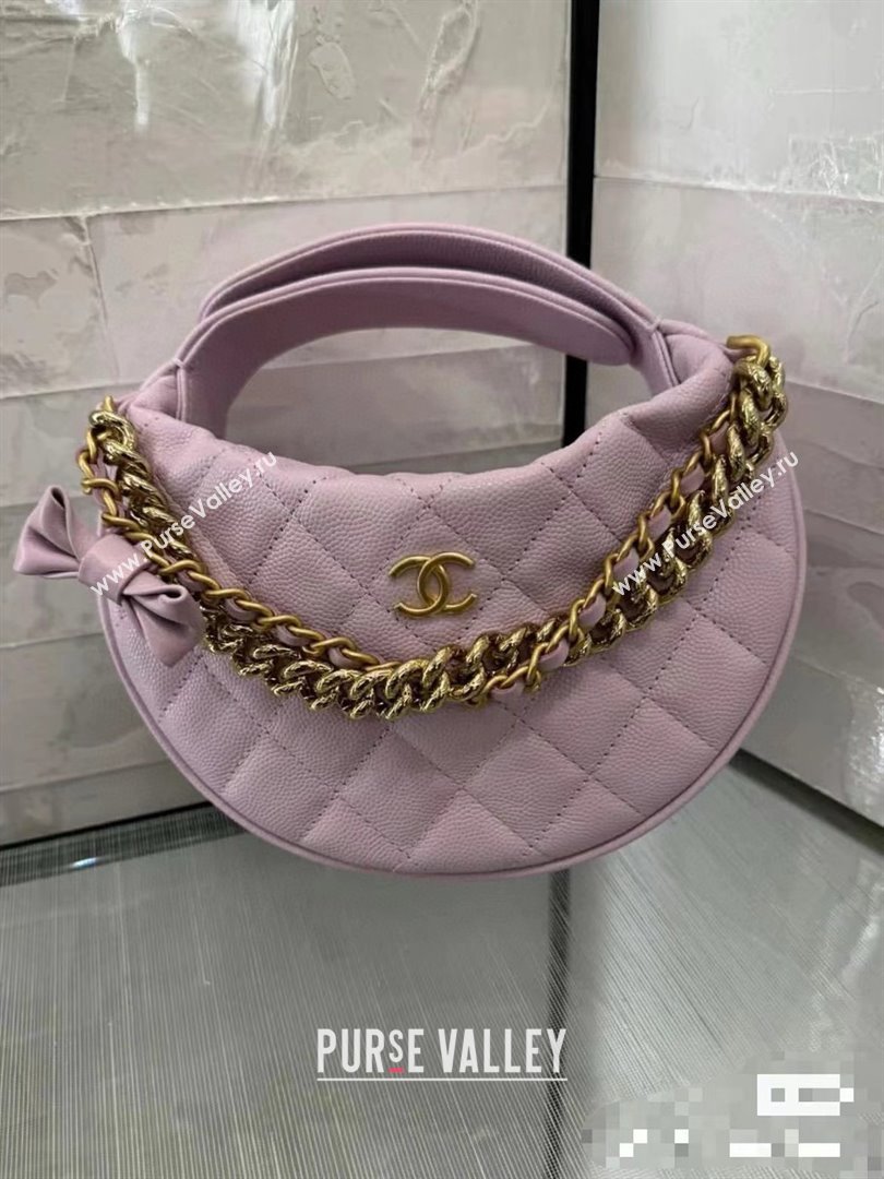 CHANEL HOOP TOP HANDLE BAG IN GRAINED LEATHER PINK 2024 (JIYUAN-240427-05)