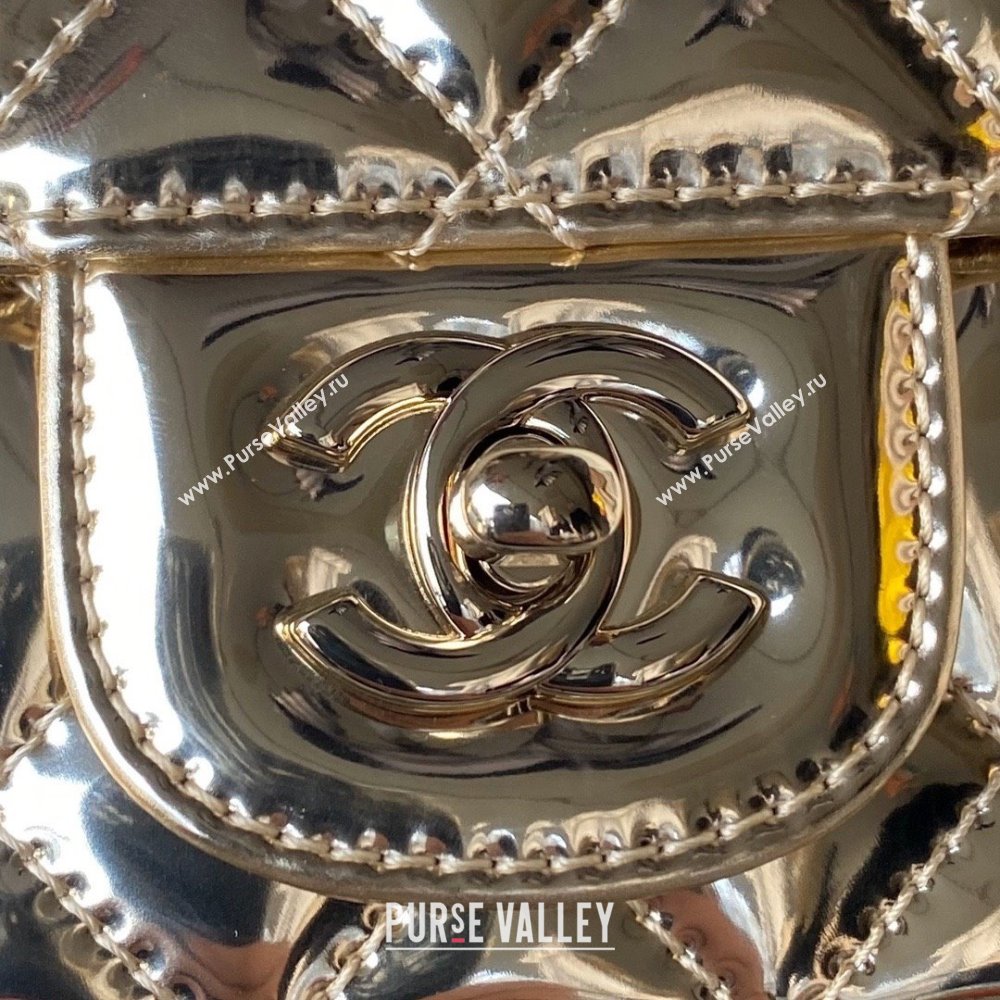 chanel Metallic Mirror Calfskin Metallic Lambskin Gold-Tone Metal Mini Flap Bag Star Coin Purse AS4647 gold 2024 (jiyuan-240103-