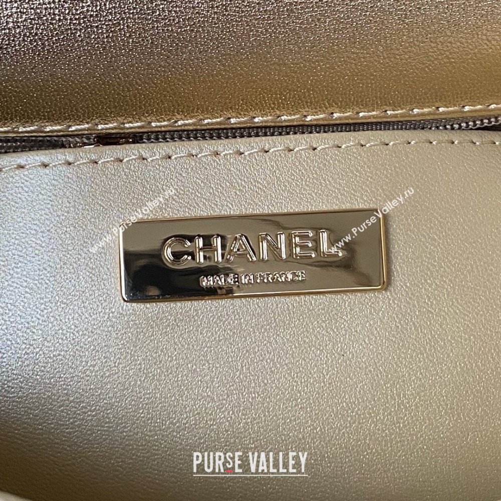 chanel Metallic Mirror Calfskin Metallic Lambskin Gold-Tone Metal Mini Flap Bag Star Coin Purse AS4647 gold 2024 (jiyuan-240103-