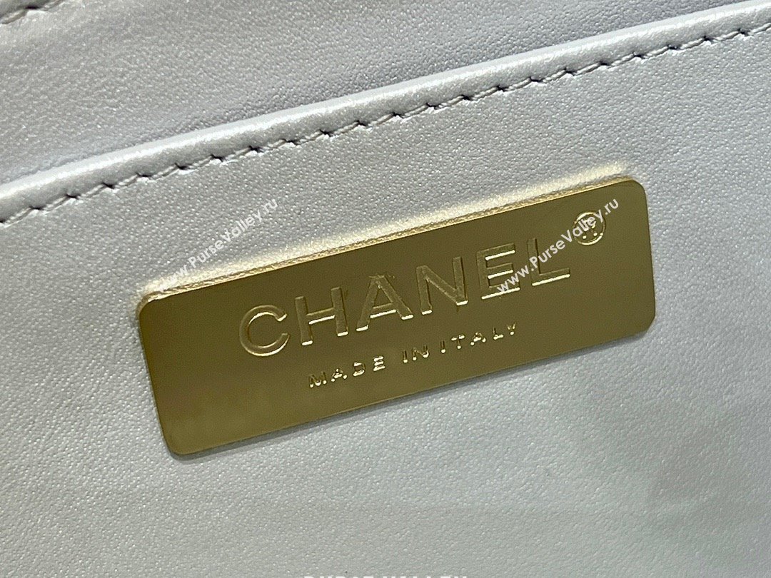 chanel Metallic Mirror Calfskin Metallic Lambskin Gold-Tone Metal Silver Flap Bag Star Coin Purse AS4649 2024(original quality) 