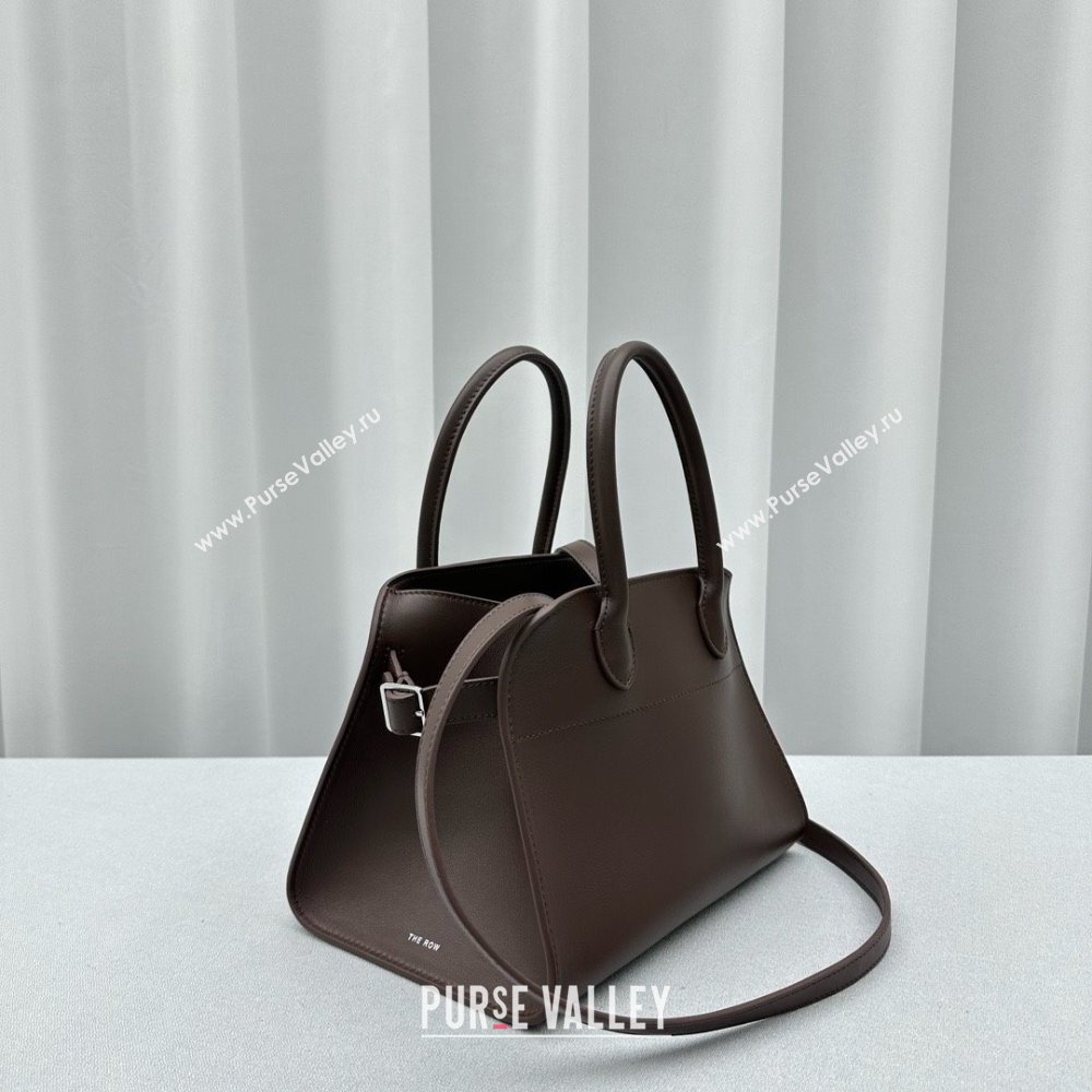 THE ROW MARGAUX 10 BAG IN BOX LEATHER Dark Chocolate 2024 (WEIPIN-240301-02)