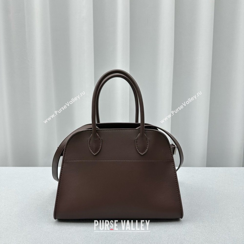 THE ROW MARGAUX 10 BAG IN BOX LEATHER Dark Chocolate 2024 (WEIPIN-240301-02)