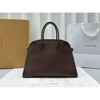 THE ROW MARGAUX 15 BAG IN BOX LEATHER Dark Chocolate 2024 (WEIPIN-240301-03)