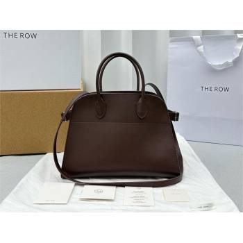 THE ROW MARGAUX 12 BAG IN BOX LEATHER Dark Chocolate 2024 (WEIPIN-240301-01)