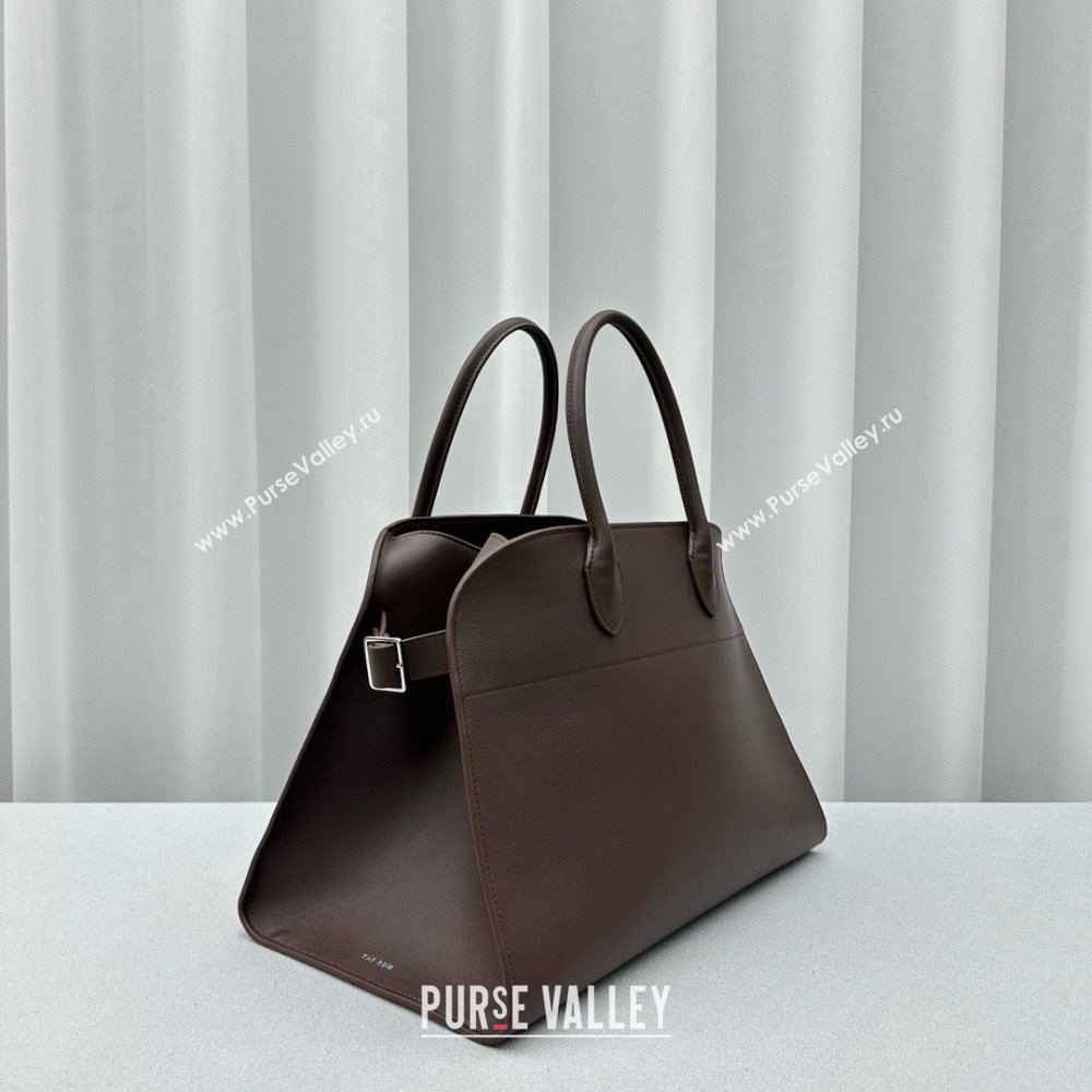 THE ROW MARGAUX 15 BAG IN BOX LEATHER Dark Chocolate 2024 (WEIPIN-240301-03)