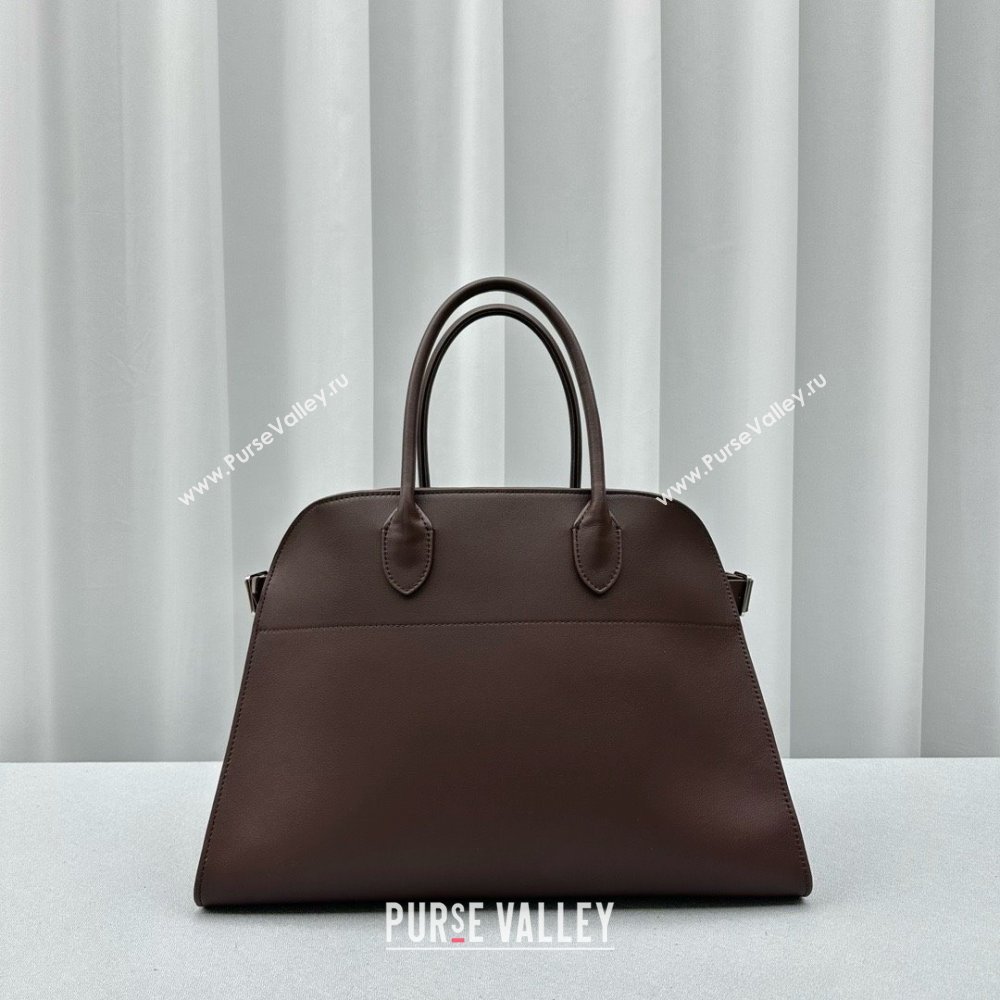 THE ROW MARGAUX 15 BAG IN BOX LEATHER Dark Chocolate 2024 (WEIPIN-240301-03)