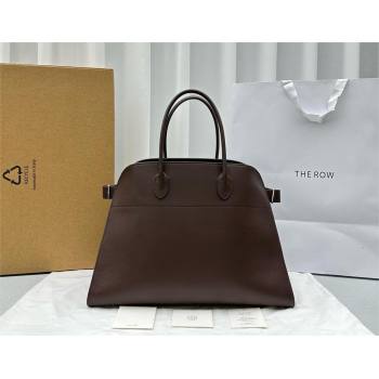 THE ROW MARGAUX 17 BAG IN BOX LEATHER Dark Chocolate 2024 (WEIPIN-240301-04)