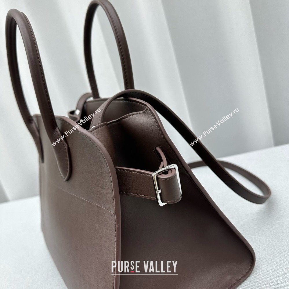 THE ROW MARGAUX 12 BAG IN BOX LEATHER Dark Chocolate 2024 (WEIPIN-240301-01)