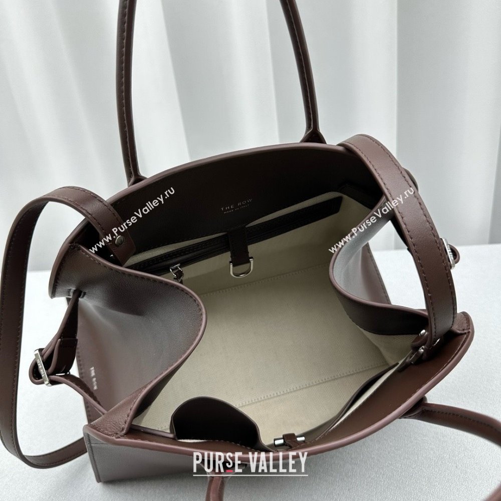 THE ROW MARGAUX 12 BAG IN BOX LEATHER Dark Chocolate 2024 (WEIPIN-240301-01)