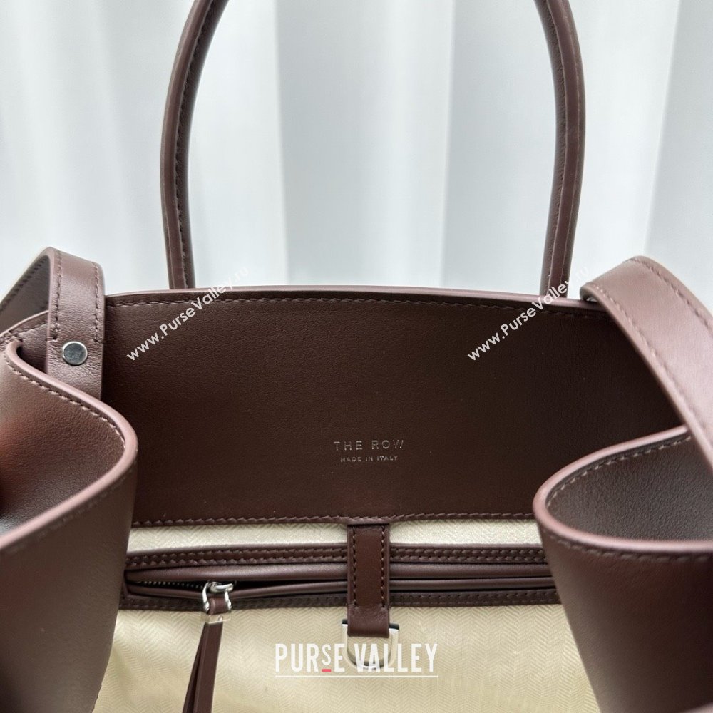 THE ROW MARGAUX 12 BAG IN BOX LEATHER Dark Chocolate 2024 (WEIPIN-240301-01)