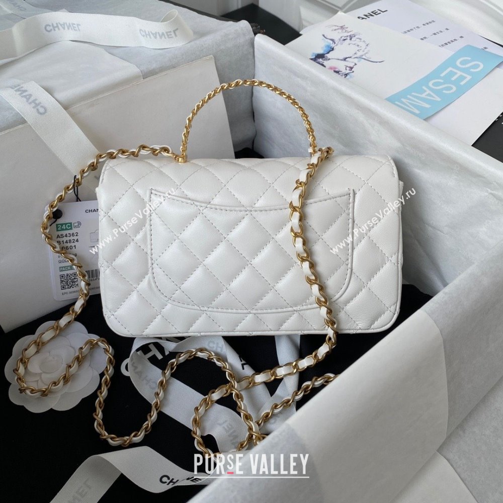 chanel LAMBSKIN Wallet on Chain bag AP4362 WHITE 2023 (JIYUAN-240104-02)