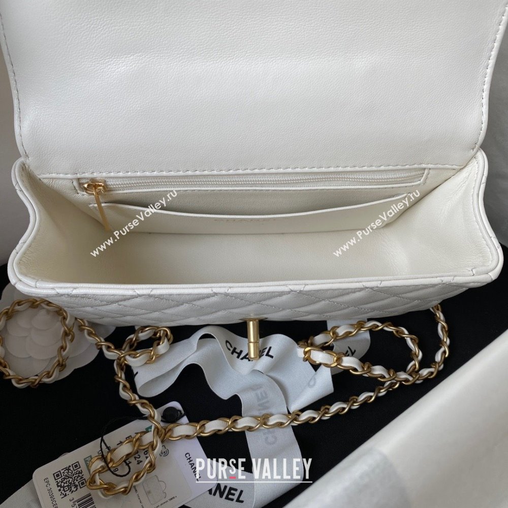 chanel LAMBSKIN Wallet on Chain bag AP4362 WHITE 2023 (JIYUAN-240104-02)