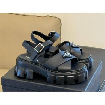 Prada Monolith rubber sandals Black 2024 (kaola-240304-01)