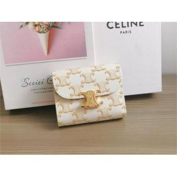 celine Small Wallet TRIOMPHE in TRIOMPHE CANVAS white/tan 2024 (BAILI-240304-11)