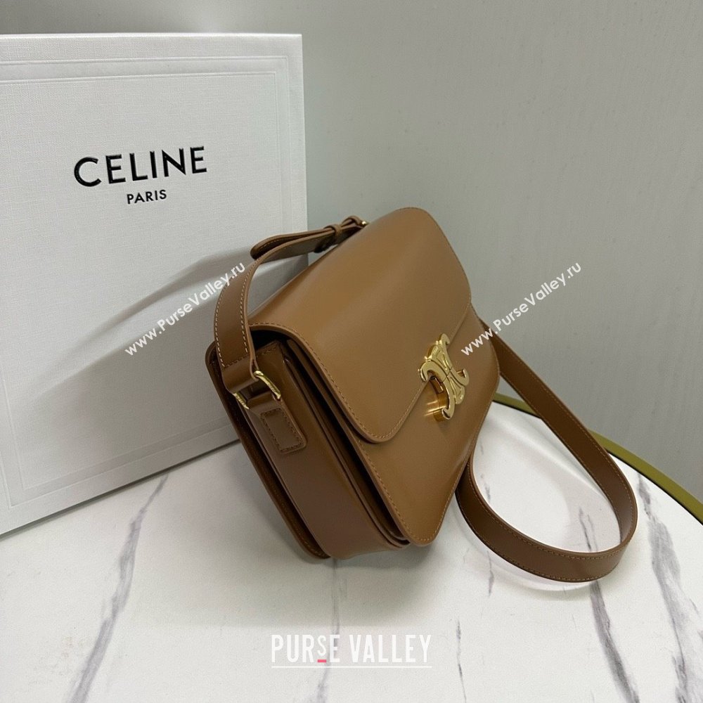 CELINE Classique Triomphe Bag in shiny calfskin BRONZE 2024 (BAILI-240304-02)