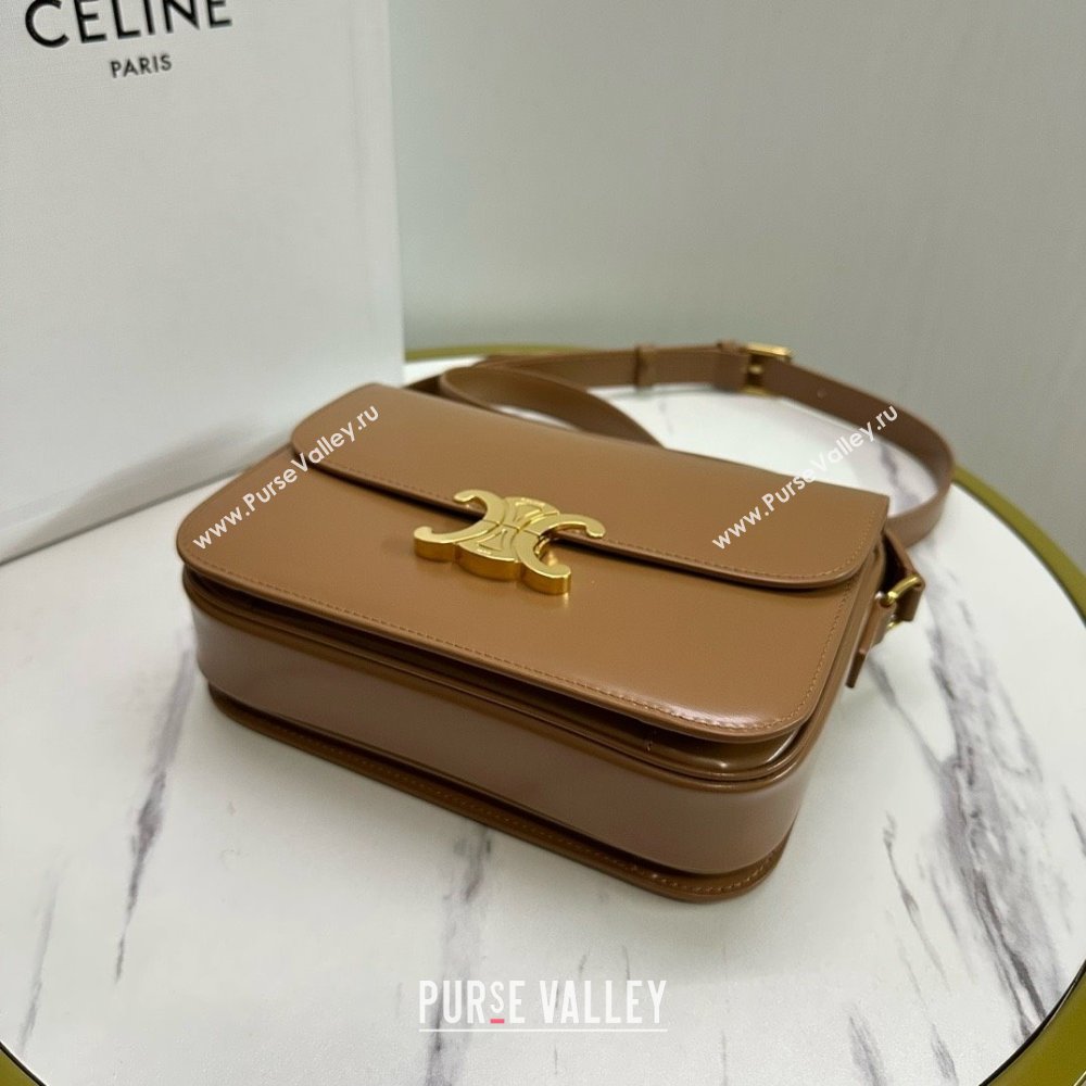 CELINE Classique Triomphe Bag in shiny calfskin BRONZE 2024 (BAILI-240304-02)