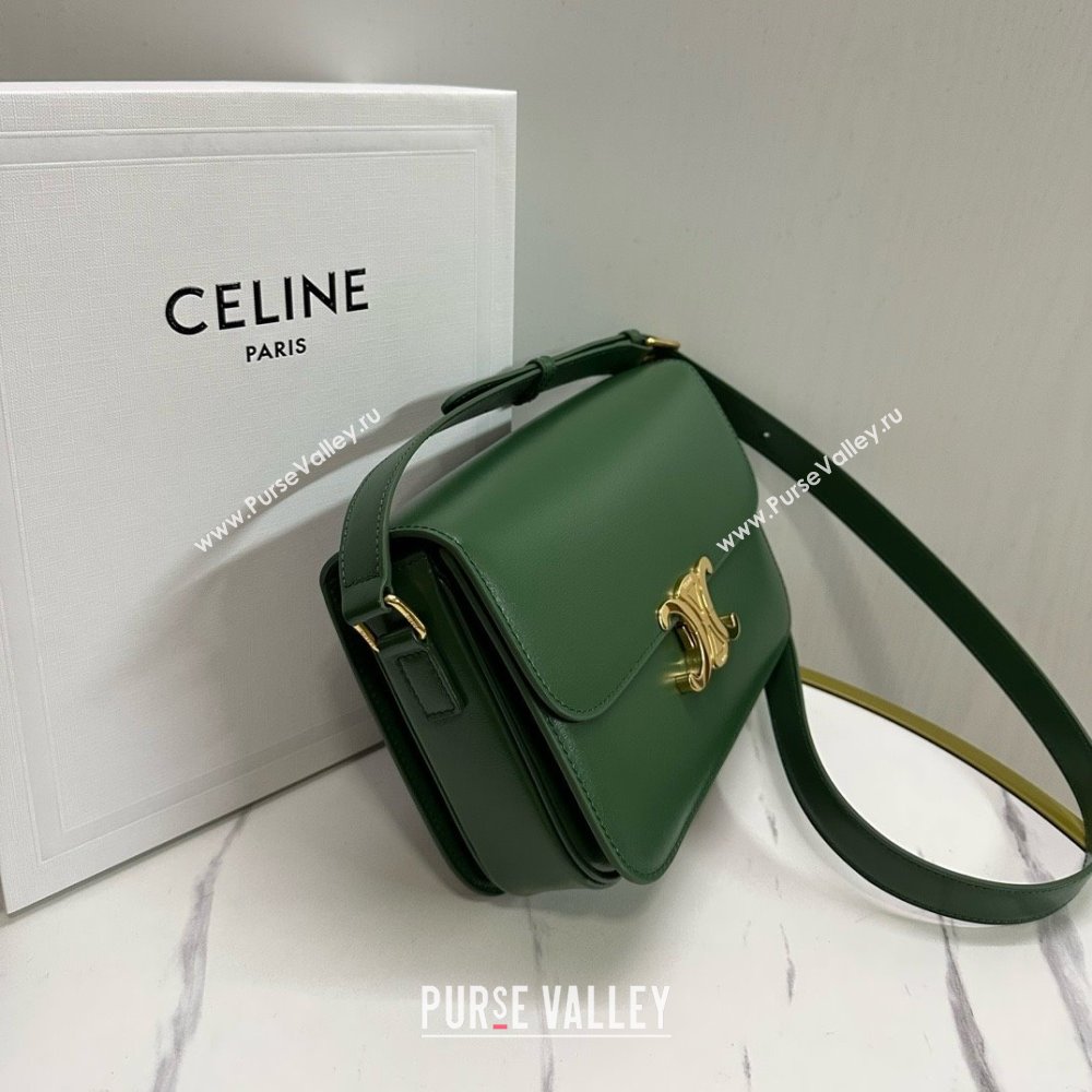 CELINE Classique Triomphe Bag in shiny calfskin Amazone 2024 (BAILI-240304-01)