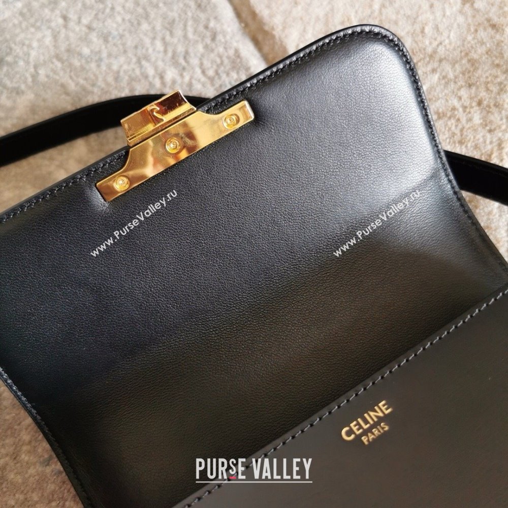 CELINE Classique Triomphe Bag in shiny calfskin BLACK/GOLD 2024 (BAILI-240304-03)
