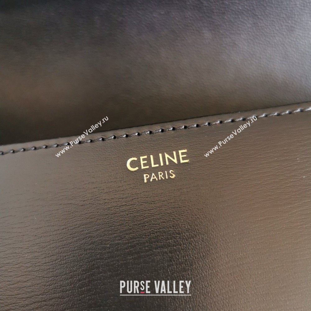 CELINE Classique Triomphe Bag in shiny calfskin BLACK/GOLD 2024 (BAILI-240304-03)