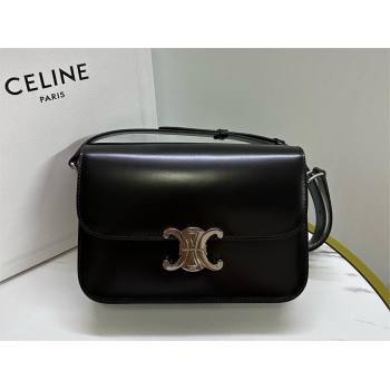 CELINE Classique Triomphe Bag in shiny calfskin black/silver 2024 (BAILI-240304-04)