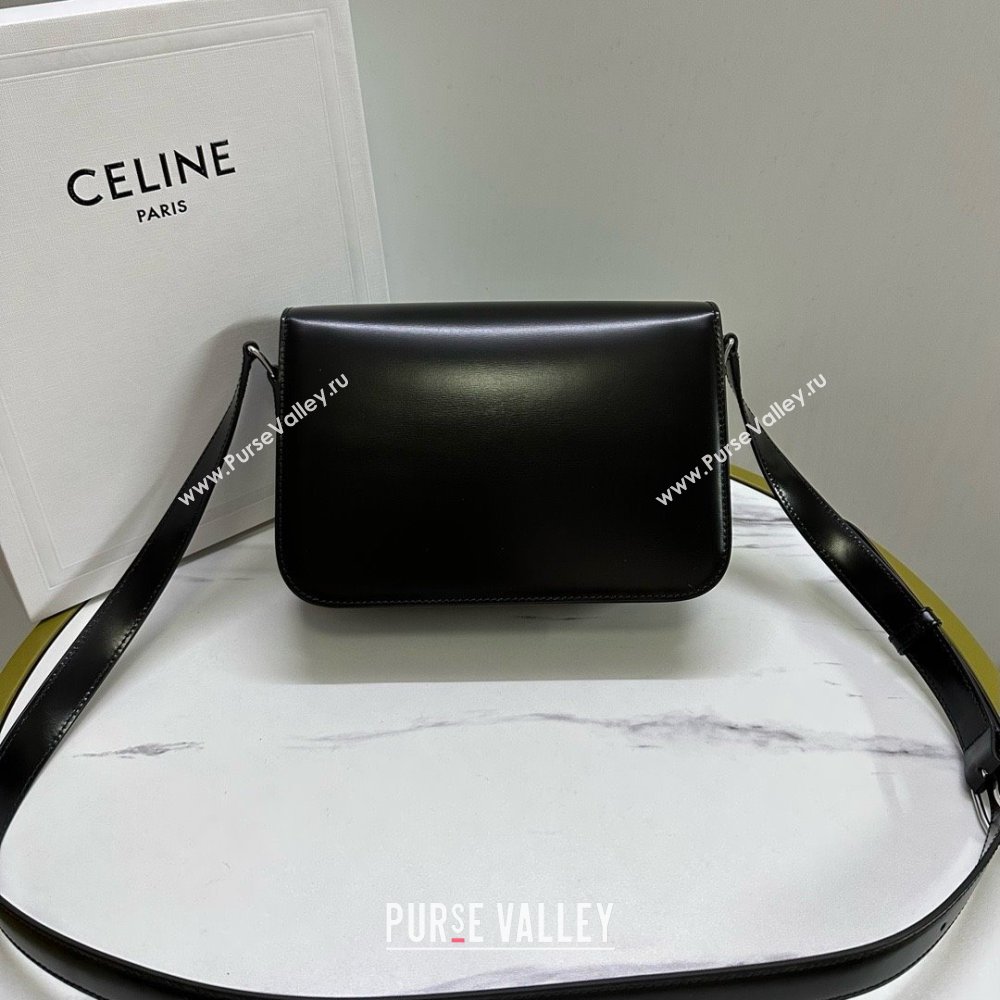 CELINE Classique Triomphe Bag in shiny calfskin black/silver 2024 (BAILI-240304-04)