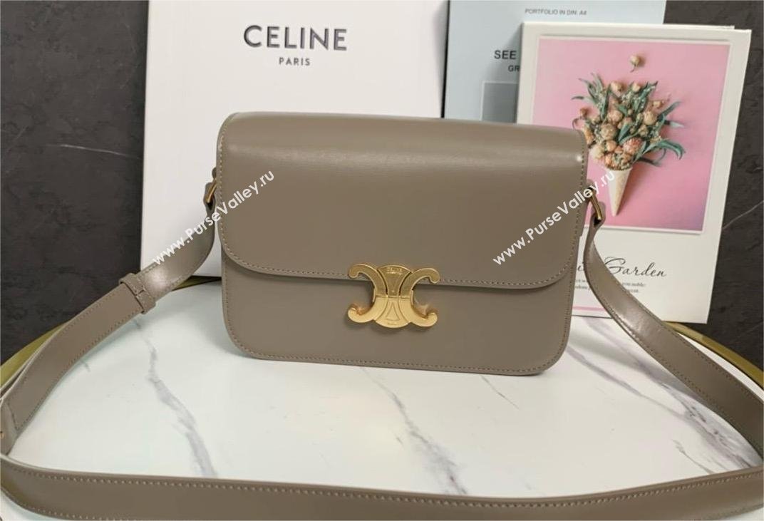 CELINE Classique Triomphe Bag in shiny calfskin pebble 2024 (BAILI-240304-06)