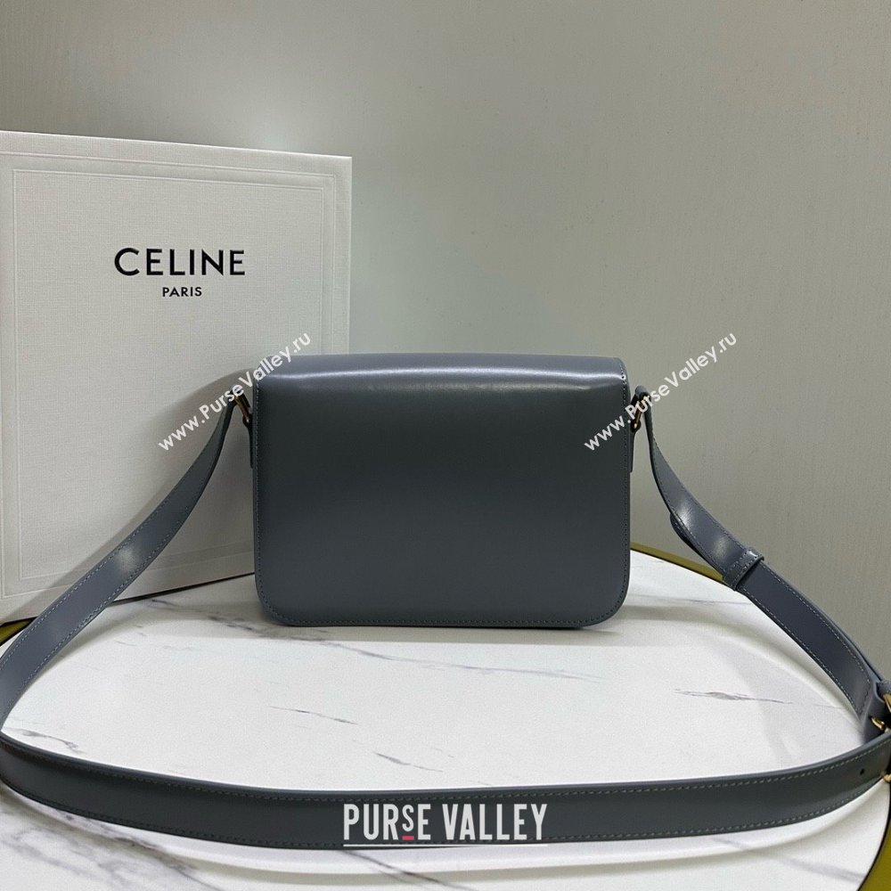 CELINE Classique Triomphe Bag in shiny calfskin zinc 2024 (BAILI-240304-05)