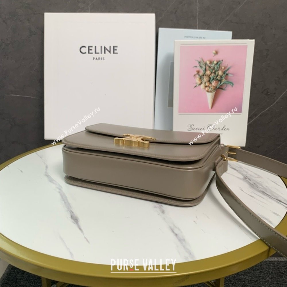 CELINE Classique Triomphe Bag in shiny calfskin pebble 2024 (BAILI-240304-06)