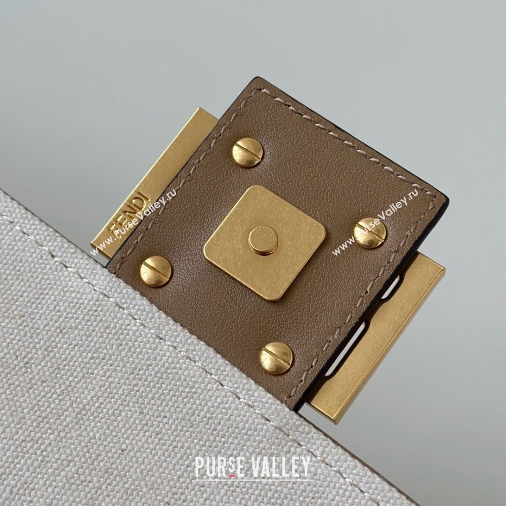 Fendi Baguette Medium Bag in Canvas with FF embroidery Red/Multicolor 2025 0159M 0930 (CL-250930021)