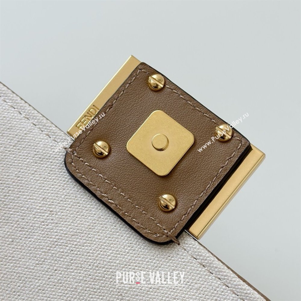 Fendi Baguette Mini Bag in Canvas with FF embroidery Red/Multicolor 2025 0159S 0930 (CL-250930020)