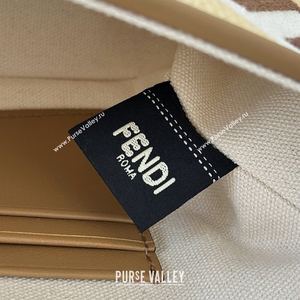 Fendi Baguette Mini Bag in Canvas with FF embroidery Red/Multicolor 2025 0159S 0930 (CL-250930020)