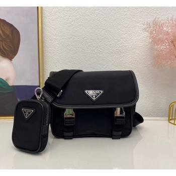 Prada Mens Nylon and Saffiano Leather Shoulder Bag 2VD034 Black 2025 (nana-251121104)