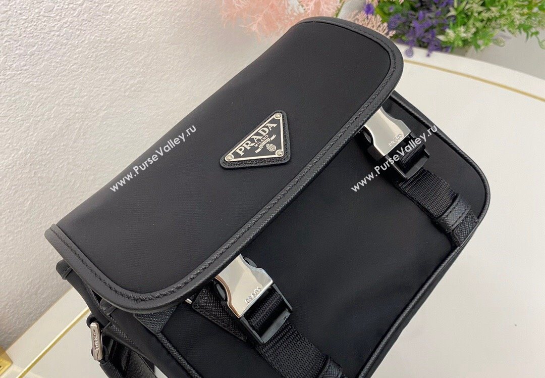 Prada Mens Nylon and Saffiano Leather Shoulder Bag 2VD034 Black 2025 (nana-251121104)