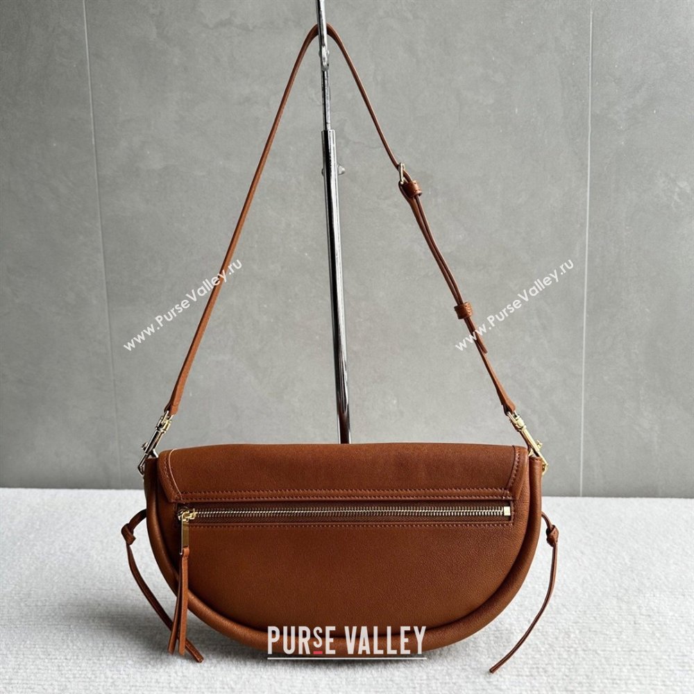 Celine Halfmoon Soft Triomphe Small Bag in Supple Shiny Lambskin 103778 Tan Brown 2026 (BL-260411004)