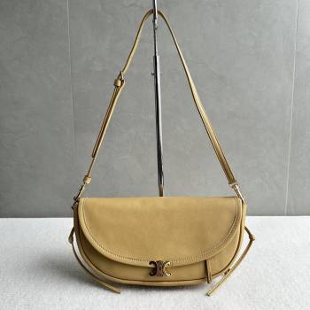 Celine Halfmoon Soft Triomphe Small Bag in Supple Shiny Lambskin 103778 Sand Yellow 2026 (BL-260411003)
