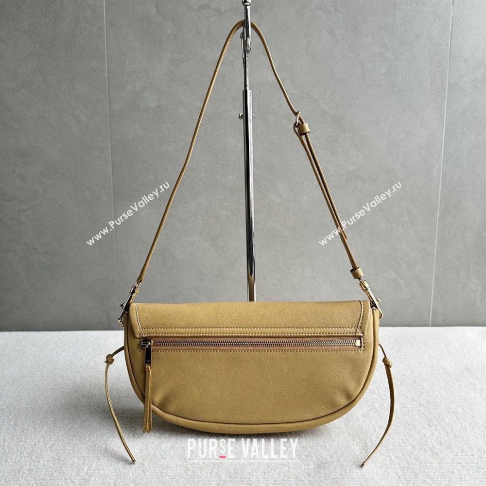 Celine Halfmoon Soft Triomphe Small Bag in Supple Shiny Lambskin 103778 Sand Yellow 2026 (BL-260411003)