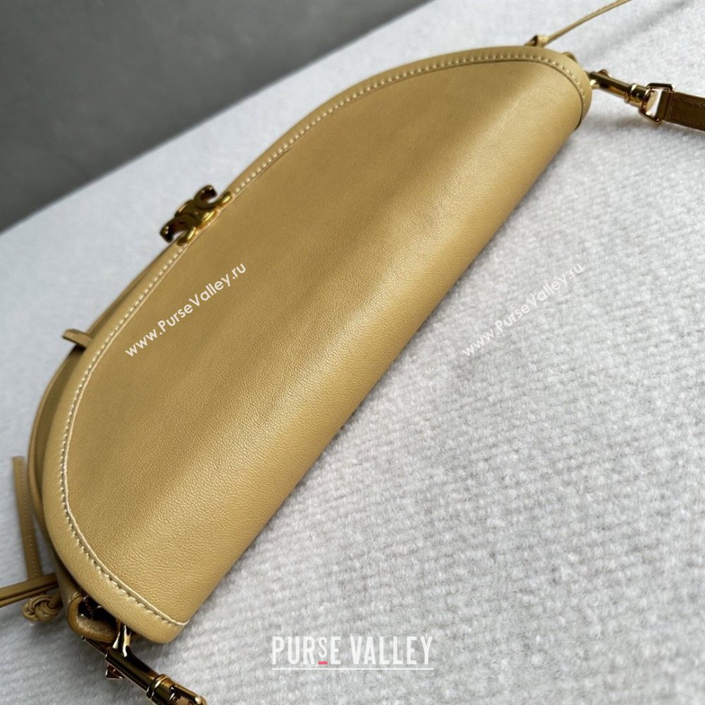 Celine Halfmoon Soft Triomphe Small Bag in Supple Shiny Lambskin 103778 Sand Yellow 2026 (BL-260411003)