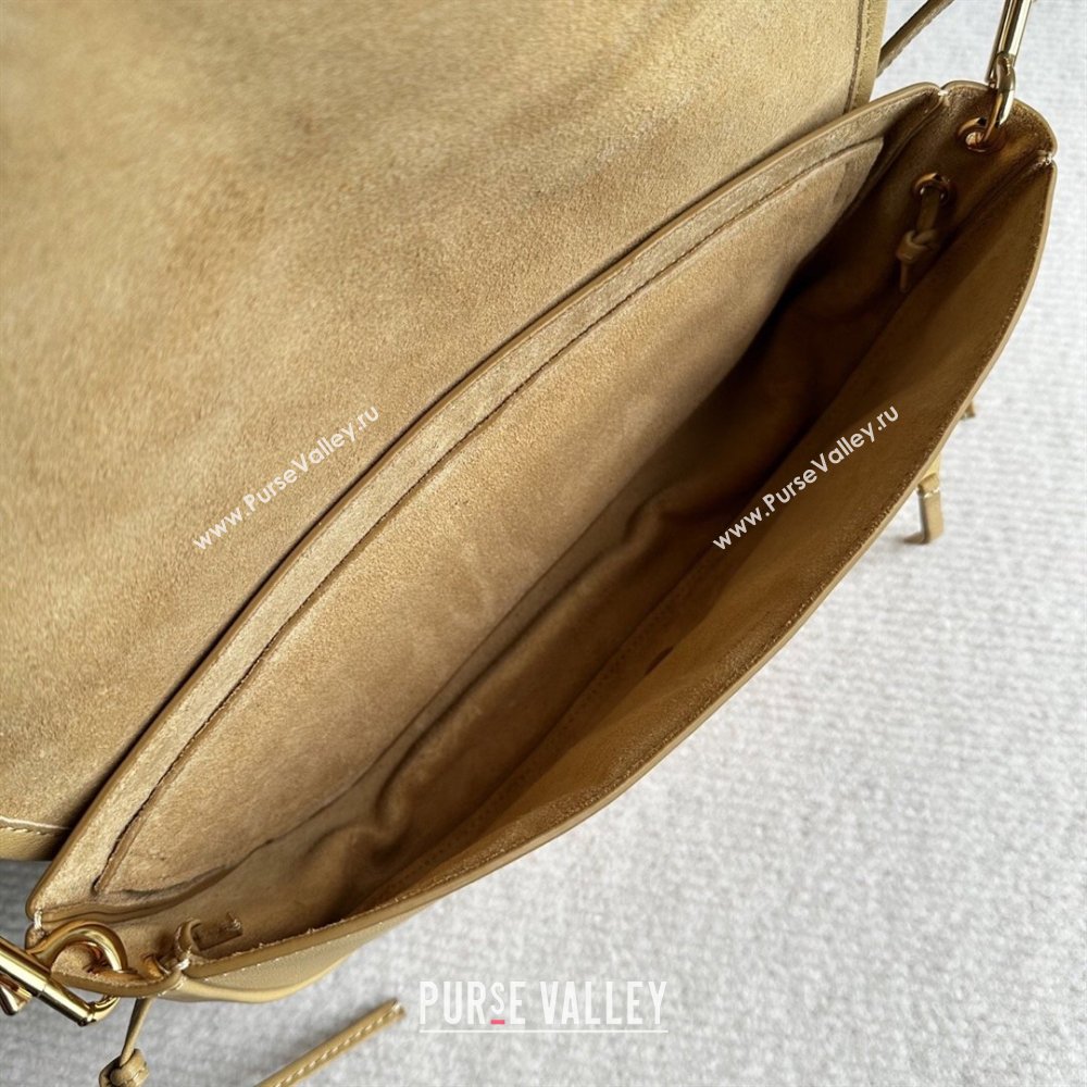 Celine Halfmoon Soft Triomphe Small Bag in Supple Shiny Lambskin 103778 Sand Yellow 2026 (BL-260411003)