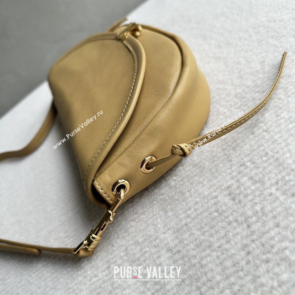 Celine Halfmoon Soft Triomphe Small Bag in Supple Shiny Lambskin 103778 Sand Yellow 2026 (BL-260411003)