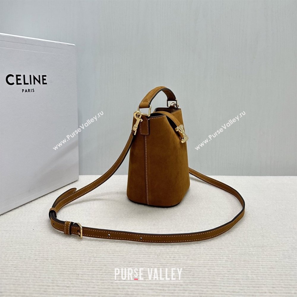 Celine Mini Bucket Bag Louise in Suede Camel 2026 10N473 (BL-260121011)