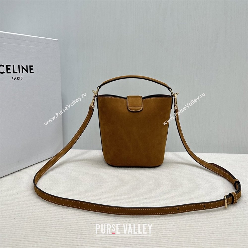 Celine Mini Bucket Bag Louise in Suede Camel 2026 10N473 (BL-260121011)