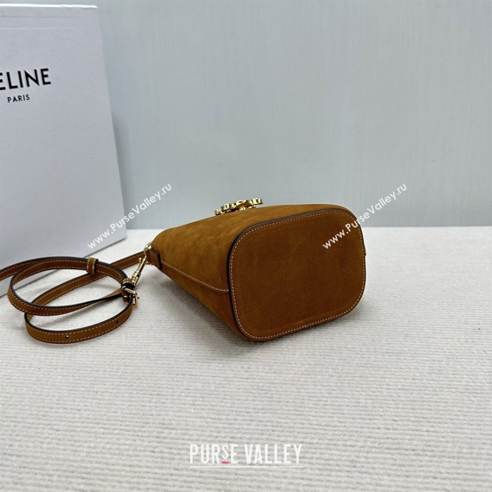 Celine Mini Bucket Bag Louise in Suede Camel 2026 10N473 (BL-260121011)