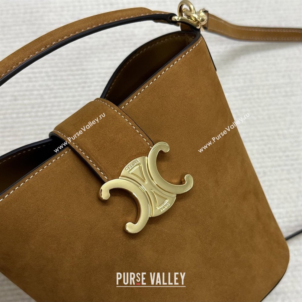 Celine Mini Bucket Bag Louise in Suede Camel 2026 10N473 (BL-260121011)