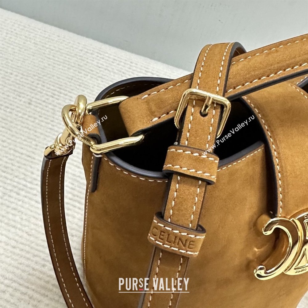 Celine Mini Bucket Bag Louise in Suede Camel 2026 10N473 (BL-260121011)