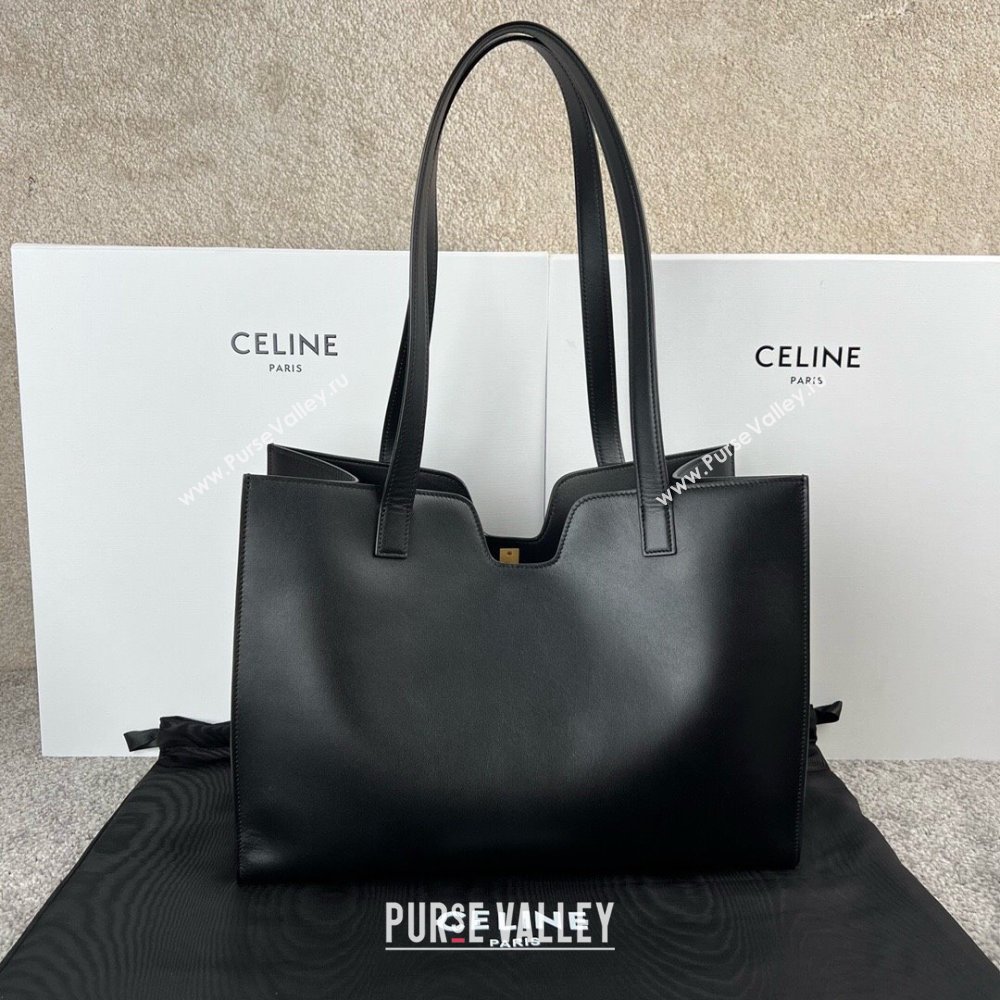 Celine Cabas 16 Tote Bag in Smooth Calfskin Black 2025 112583 (JXG-250520031)