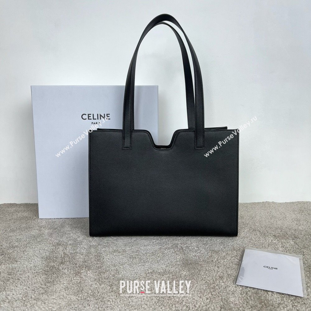Celine Cabas 16 Tote Bag in Grained Calfskin Black 2025 112583 (JXG-250520032)