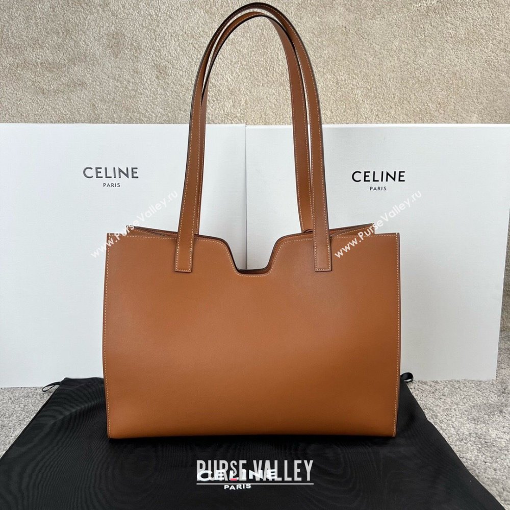 Celine Cabas 16 Tote Bag in Smooth Calfskin Tan Brown 2025 112583 (JXG-250520030)