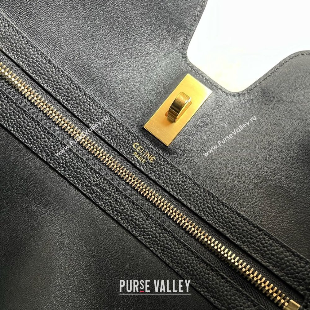 Celine Cabas 16 Tote Bag in Grained Calfskin Black 2025 112583 (JXG-250520032)